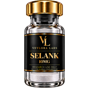 Selank 10MG research peptide vial from Veylora Labs