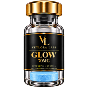 GLOW 70MG research peptide blend vial from Veylora Labs