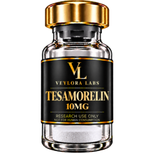 Tesamorelin 10MG research peptide vial from Veylora Labs